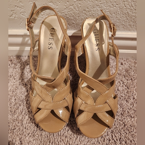GUESS Women's Beige Strappy Sandals - Picture 1 of 3